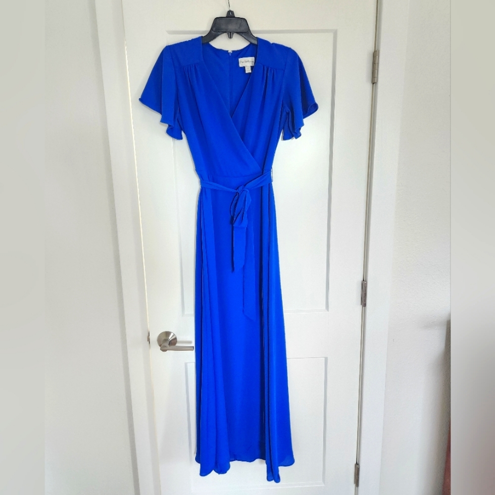 Cobalt Blue Faux Wrap Dress Size 2